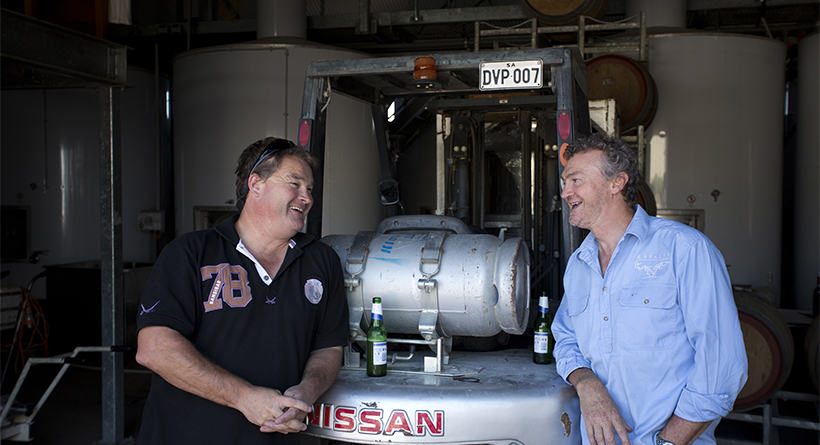 Kaesler winemakers Reid Bosward and Stephen Dew.